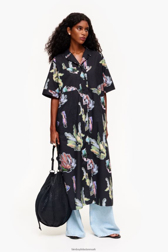 Bimba Y Lola skjortekjole med koraltryk 46TD4J182grå