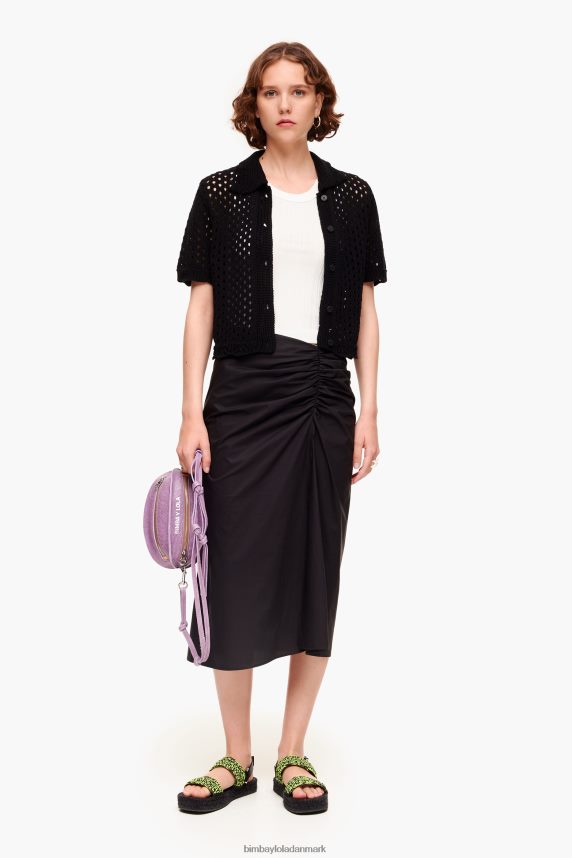 Bimba Y Lola bomuld midi nederdel 46TD4J463sort