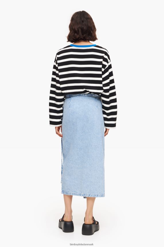 Bimba Y Lola denim midi slå-om nederdel 46TD4J465blå