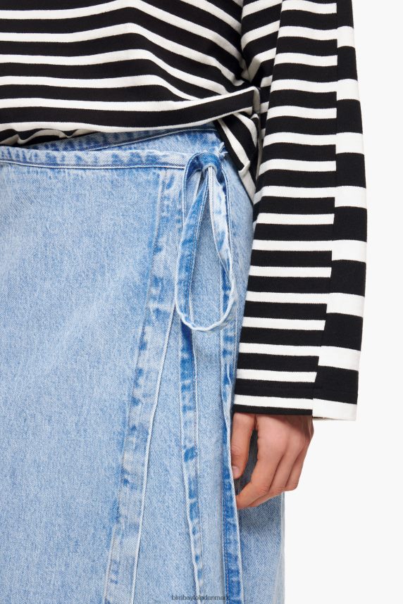 Bimba Y Lola denim midi slå-om nederdel 46TD4J465blå