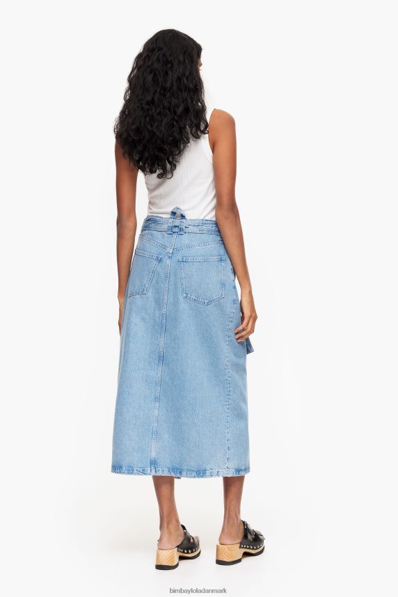 Bimba Y Lola denim slå midi nederdel 46TD4J456blå