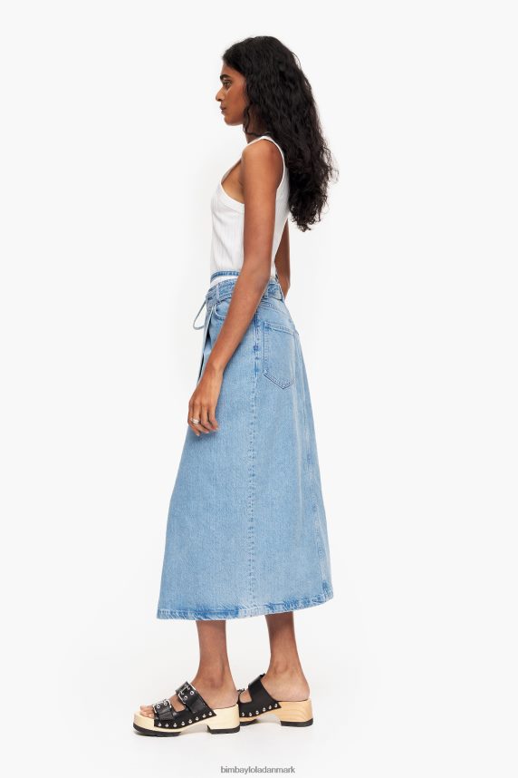 Bimba Y Lola denim slå midi nederdel 46TD4J527blå