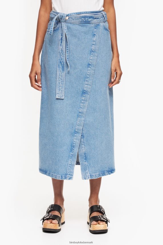 Bimba Y Lola denim slå midi nederdel 46TD4J527blå