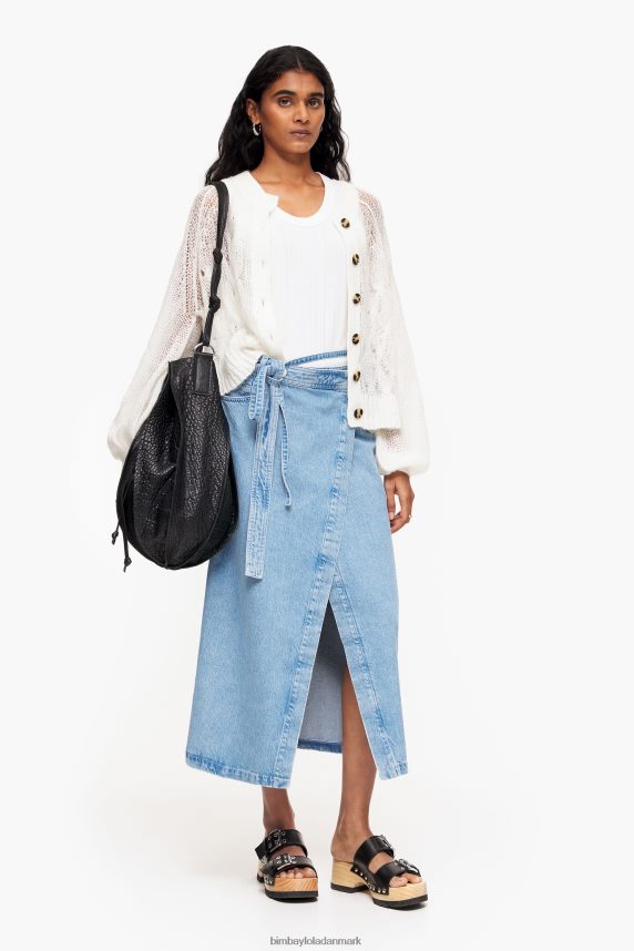 Bimba Y Lola denim slå midi nederdel 46TD4J527blå