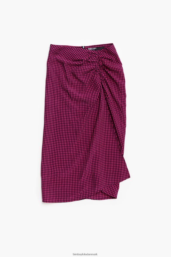 Bimba Y Lola gingham fluid midi-nederdel 46TD4J467fuchsia