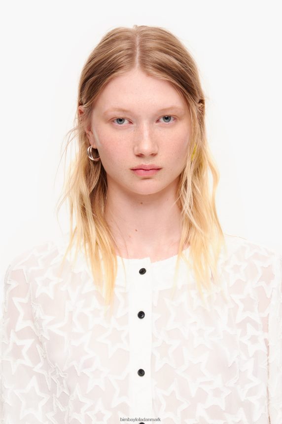 Bimba Y Lola jacquard cropped bluse 46TD4J340stjerne