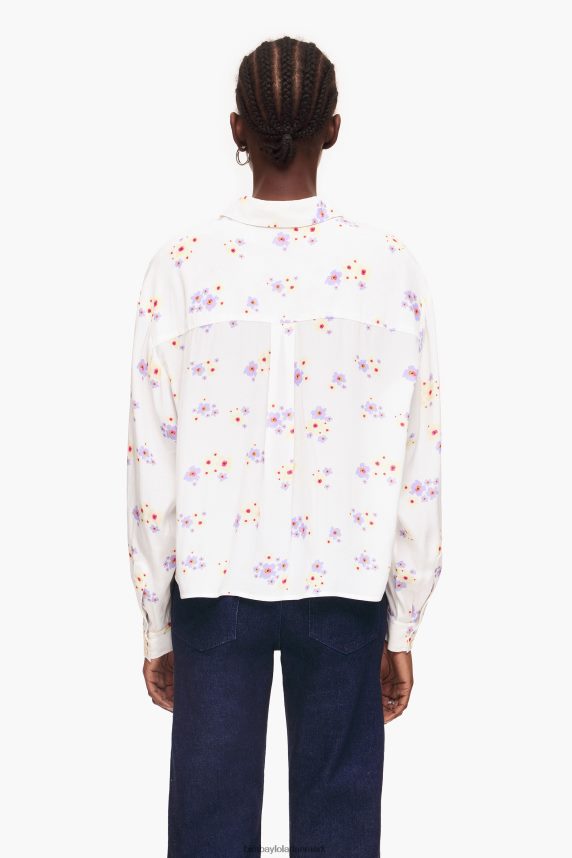 Bimba Y Lola æske skjorte med akryl blomsterprint 46TD4J336hvid