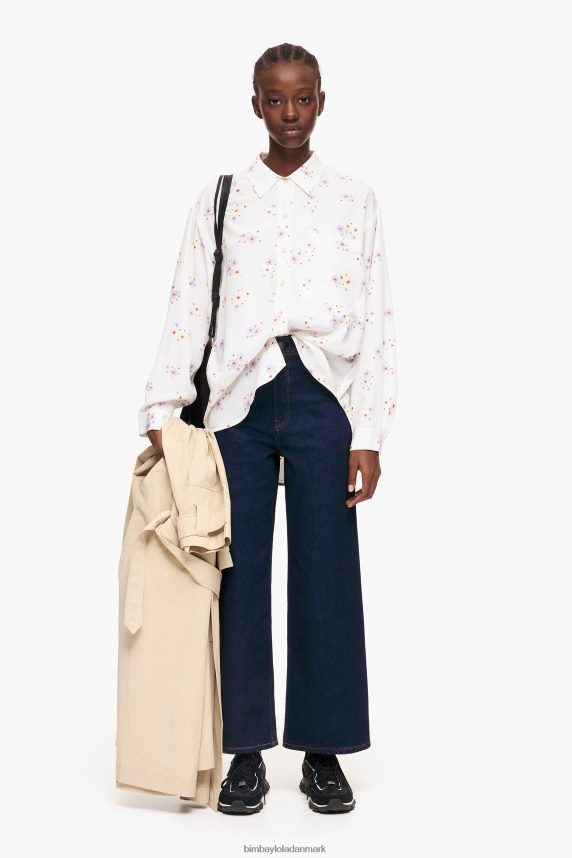 Bimba Y Lola skjorte med akryl blomsterprint 46TD4J337hvid