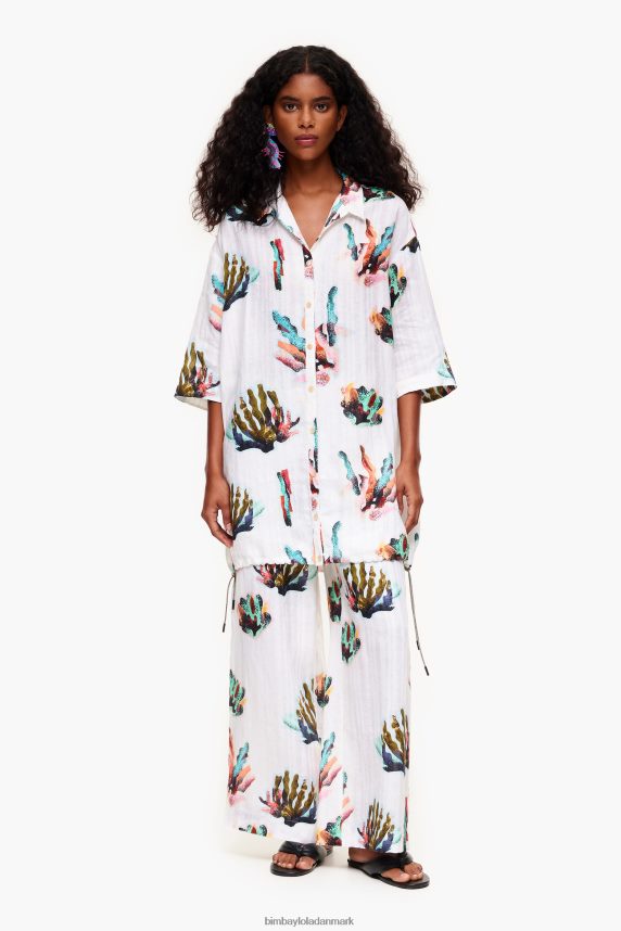 Bimba Y Lola skjorte med koraltryk 46TD4J326elfenben