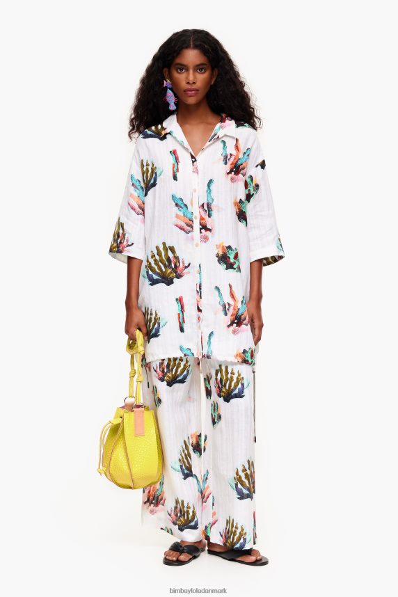 Bimba Y Lola skjorte med koraltryk 46TD4J326elfenben