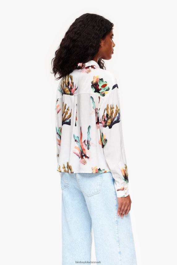 Bimba Y Lola skjorte med koraltryk 46TD4J330elfenben