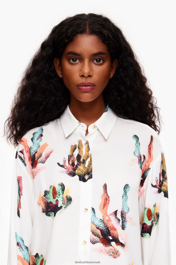 Bimba Y Lola skjorte med koraltryk 46TD4J330elfenben