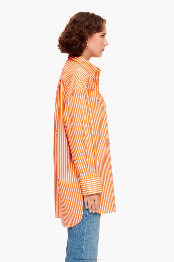 Bimba Y Lola stribet oversize skjorte 46TD4J334orange