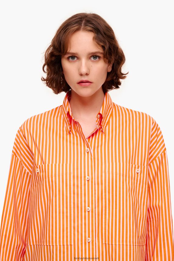 Bimba Y Lola stribet oversize skjorte 46TD4J334orange