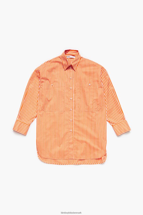 Bimba Y Lola stribet oversize skjorte 46TD4J334orange
