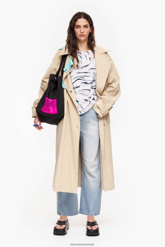 Bimba Y Lola t-shirt med sommerfuglevingetryk 46TD4J349hvid