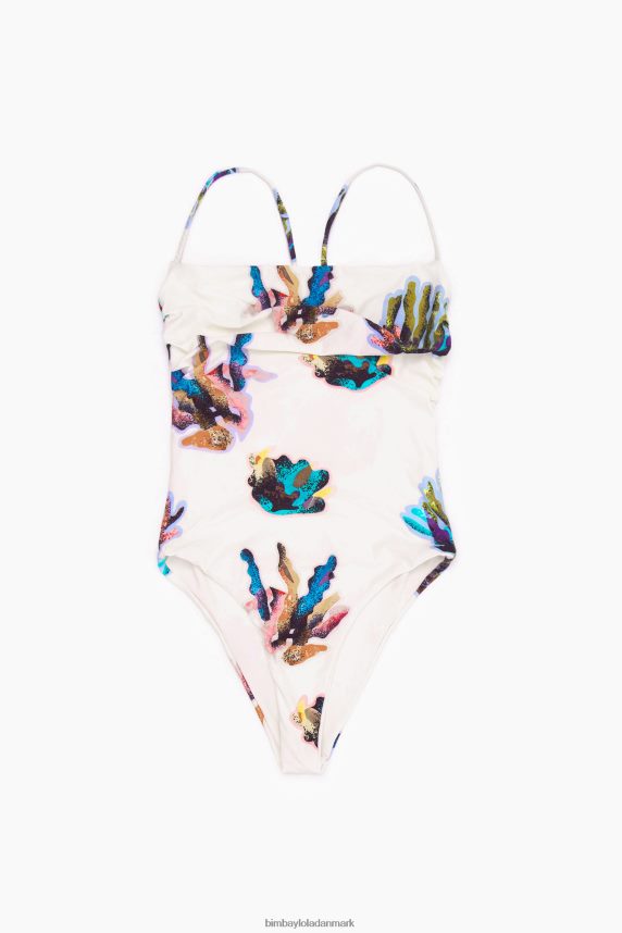 Bimba Y Lola badedragt med koralprint 46TD4J875elfenben