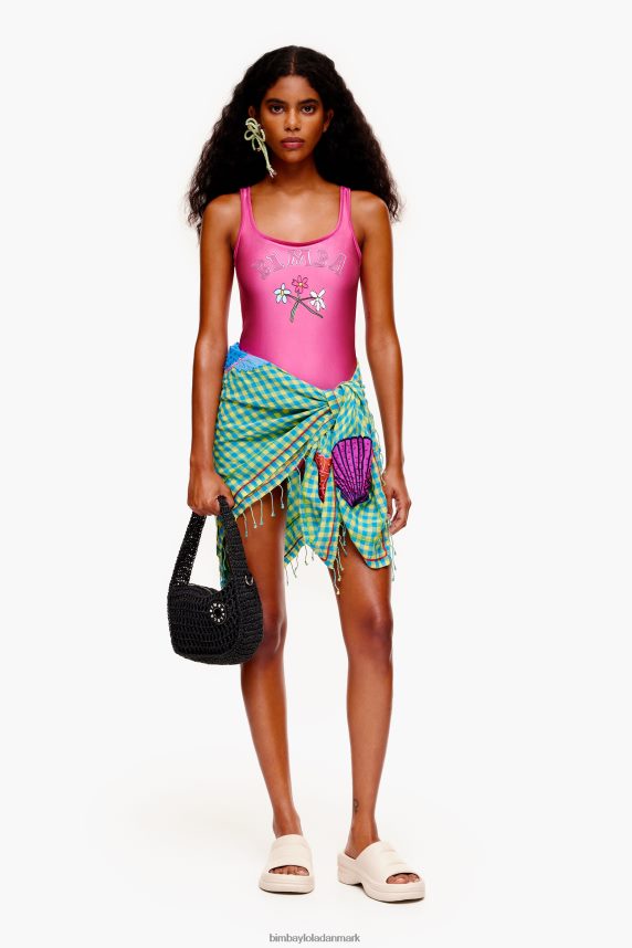 Bimba Y Lola blomster logo badedragt 46TD4J886lyserød