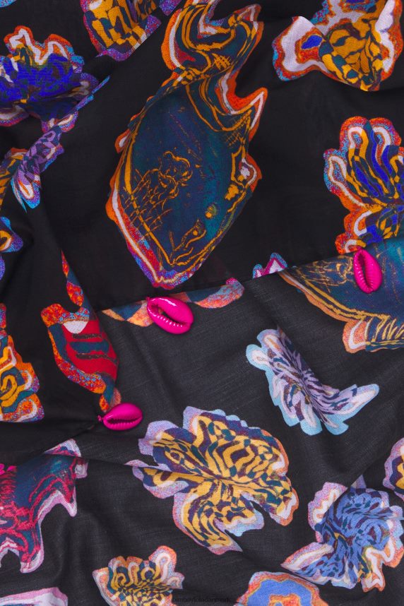 Bimba Y Lola kort bomuldsfisk hav sarong 46TD4J1207sort