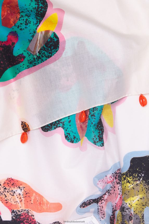 Bimba Y Lola kort bomuldskoral sarong 46TD4J1206elfenben