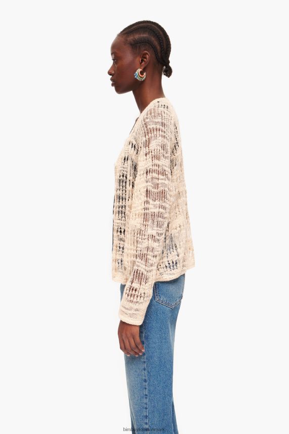 Bimba Y Lola åben strik cardigan i hør 46TD4J361ecru