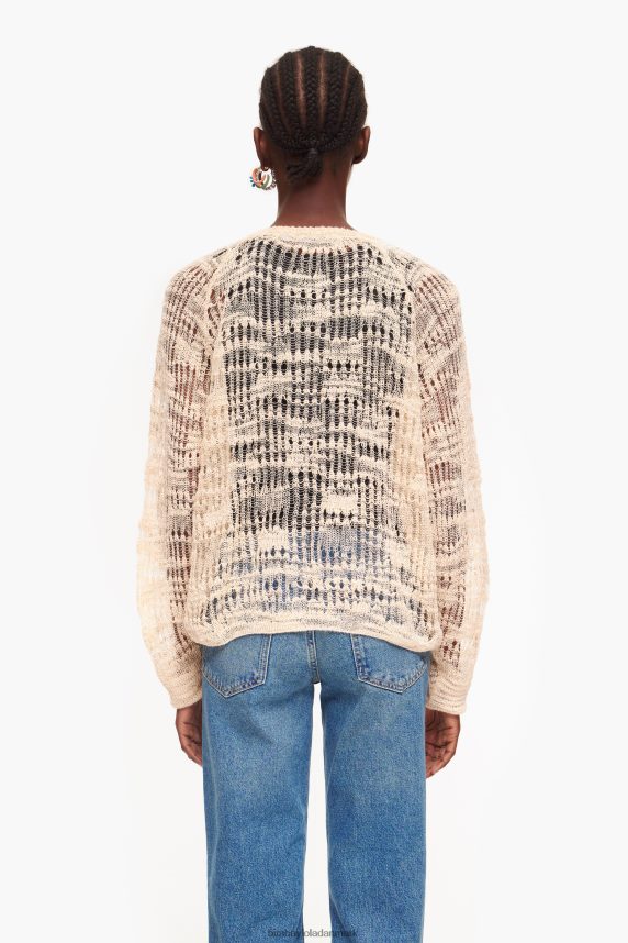 Bimba Y Lola åben strik cardigan i hør 46TD4J361ecru