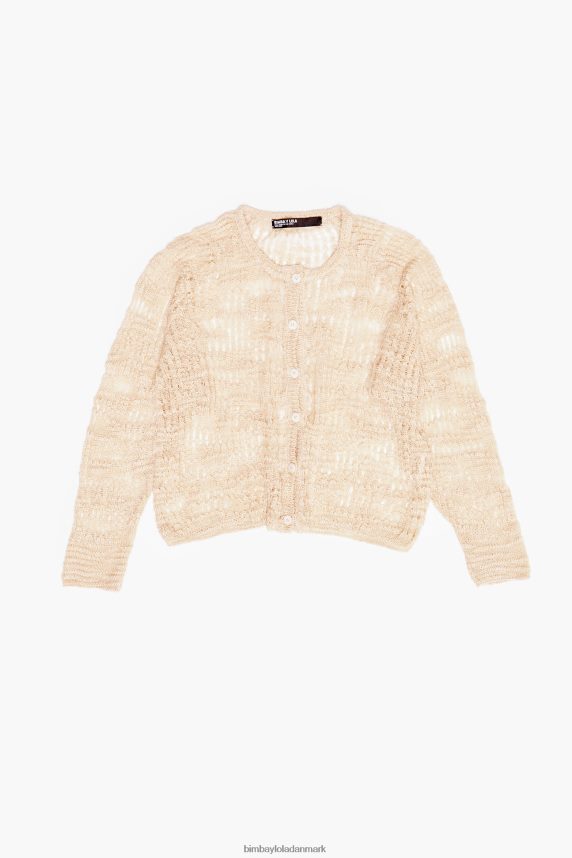 Bimba Y Lola åben strik cardigan i hør 46TD4J361ecru