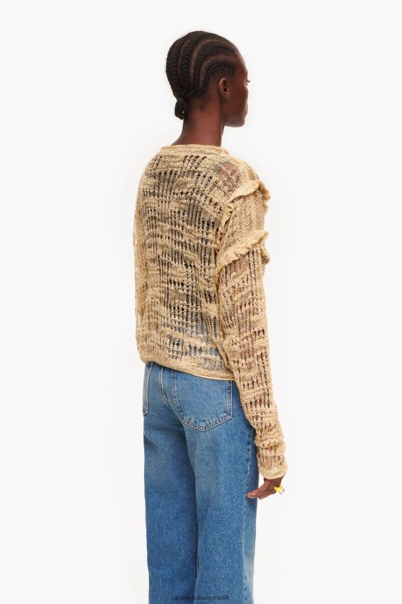 Bimba Y Lola åben strik hør sweater 46TD4J362kamel