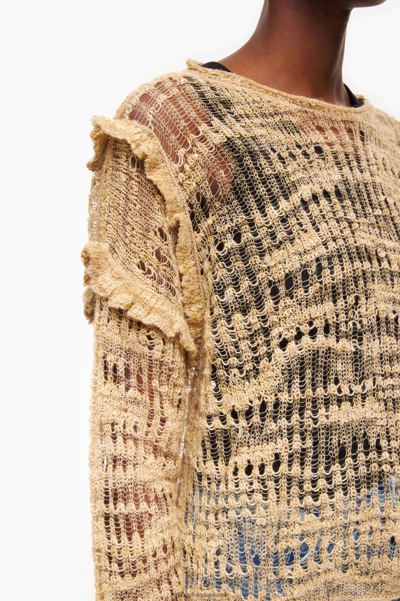 Bimba Y Lola åben strik hør sweater 46TD4J362kamel