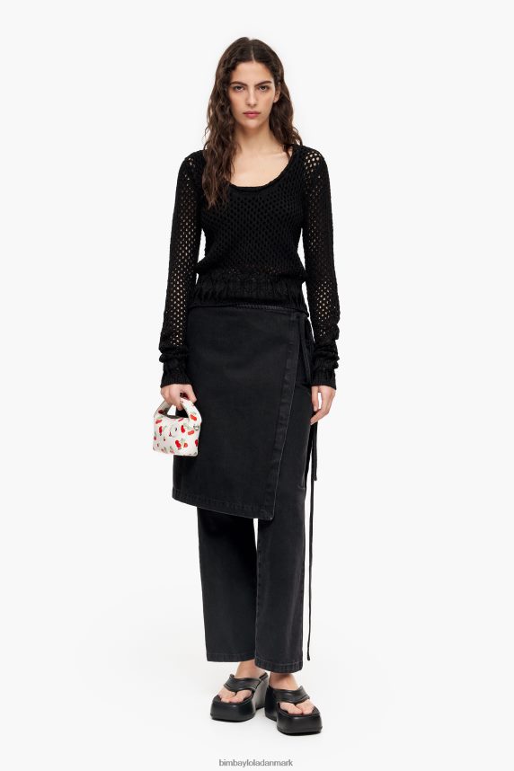 Bimba Y Lola åben strikket trøje 46TD4J387sort