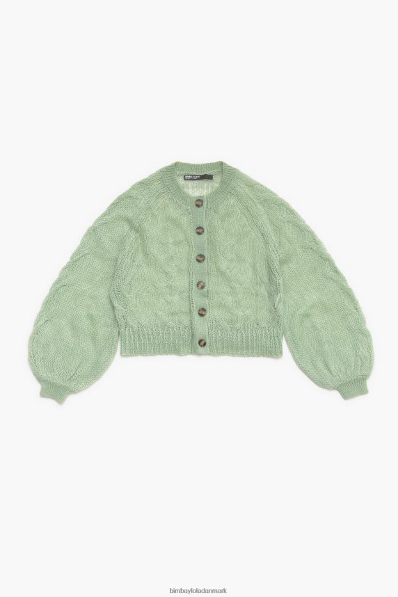 Bimba Y Lola åbenstrikket mohair cardigan 46TD4J379mynte