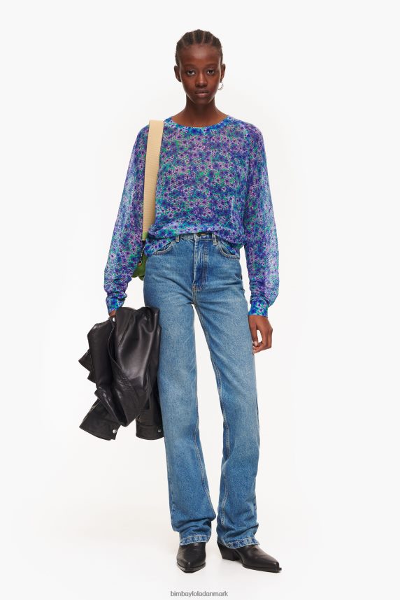 Bimba Y Lola hør sweater med fuld print 46TD4J365blomster