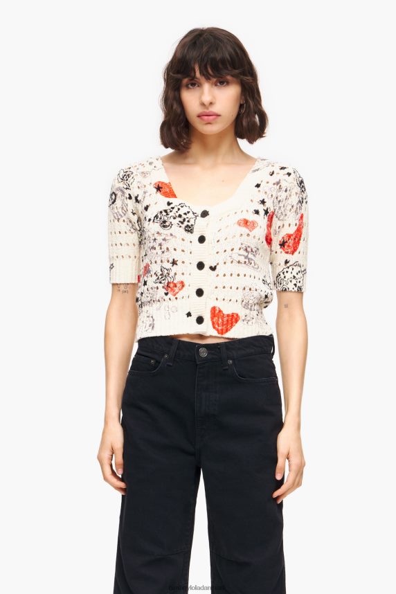 Bimba Y Lola hjerteprint åben strik cardigan 46TD4J371kaldenavn