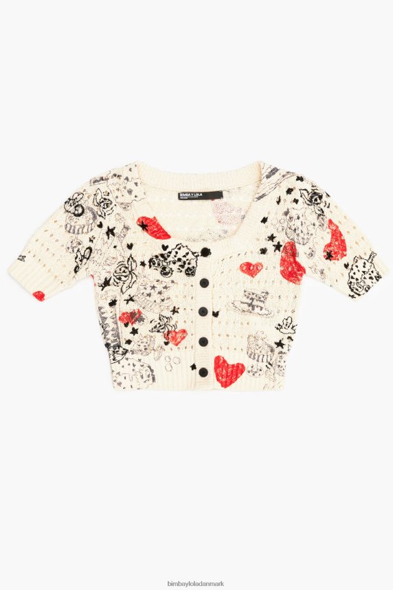Bimba Y Lola hjerteprint åben strik cardigan 46TD4J371kaldenavn