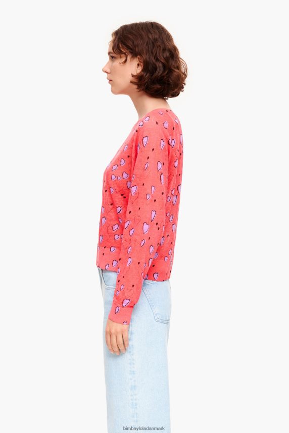 Bimba Y Lola lille hjerte linned sweater 46TD4J366rød