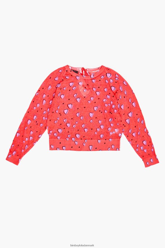 Bimba Y Lola lille hjerte linned sweater 46TD4J366rød