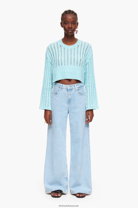 Bimba Y Lola ribstrikket sweater 46TD4J386blå