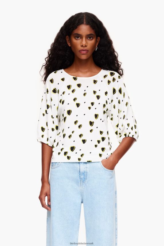 Bimba Y Lola små hjerter print hør sweater 46TD4J370elfenben