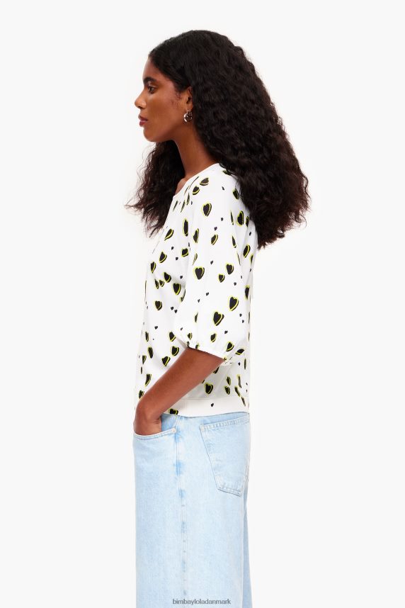 Bimba Y Lola små hjerter print hør sweater 46TD4J370elfenben