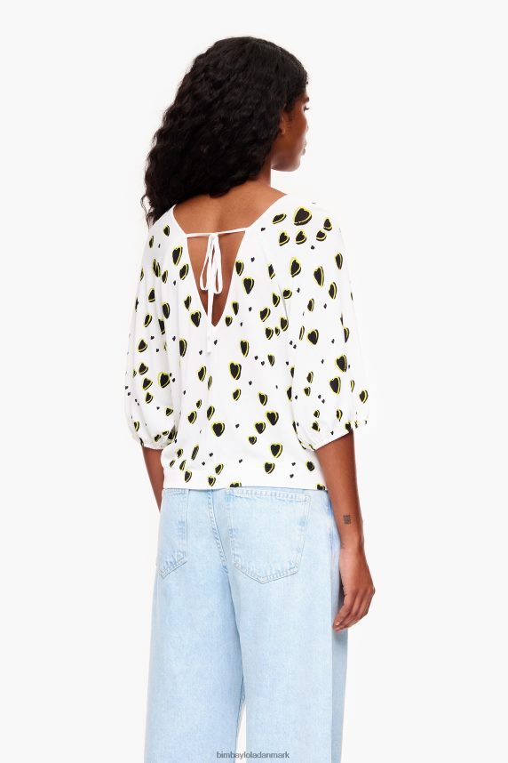 Bimba Y Lola små hjerter print hør sweater 46TD4J370elfenben