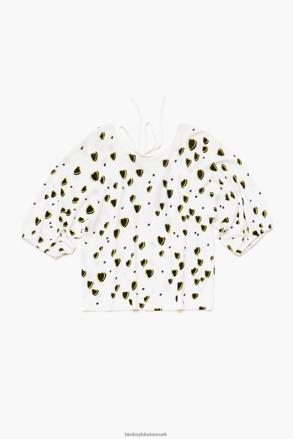 Bimba Y Lola små hjerter print hør sweater 46TD4J370elfenben