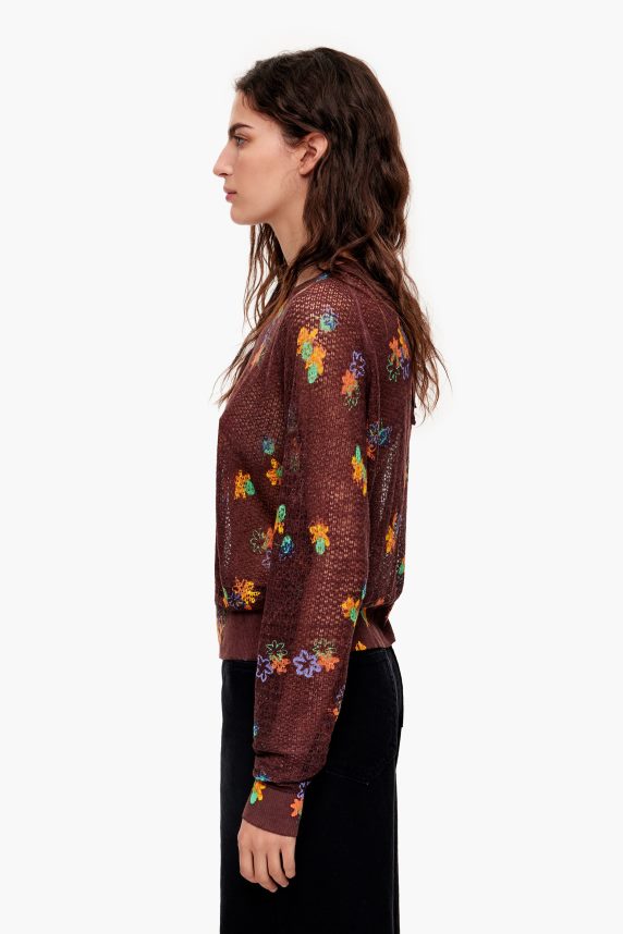 Bimba Y Lola spray blomster print hør sweater 46TD4J392Brun