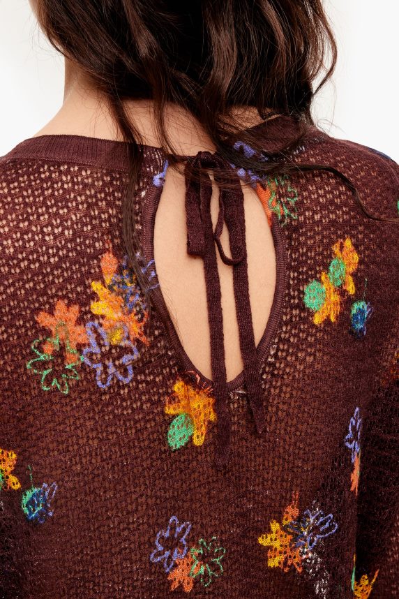 Bimba Y Lola spray blomster print hør sweater 46TD4J392Brun