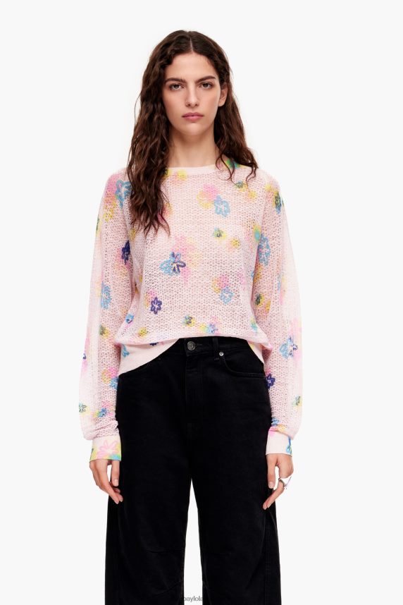 Bimba Y Lola spray blomster print hør sweater 46TD4J393lyserød