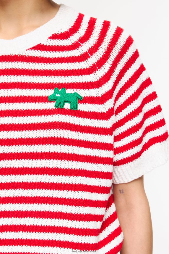Bimba Y Lola stribet sweater 46TD4J368rød og hvid