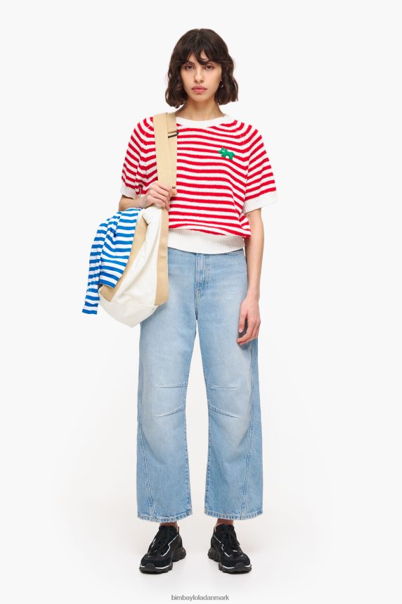 Bimba Y Lola stribet sweater 46TD4J368rød og hvid