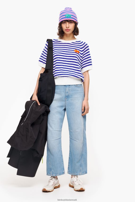 Bimba Y Lola stribet sweater 46TD4J369blå og hvid
