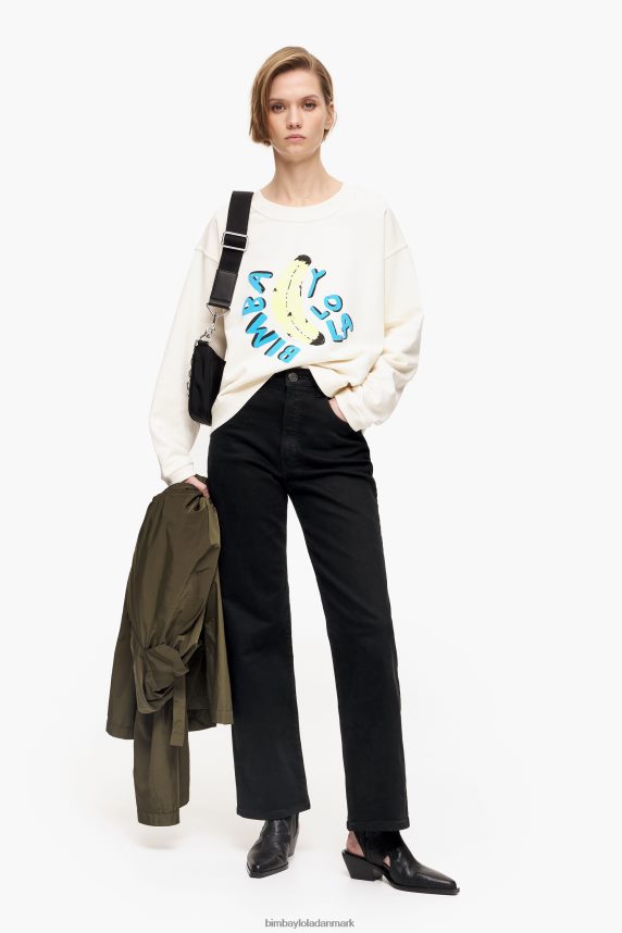 Bimba Y Lola sweatshirt boxy logo banan 46TD4J495elfenben