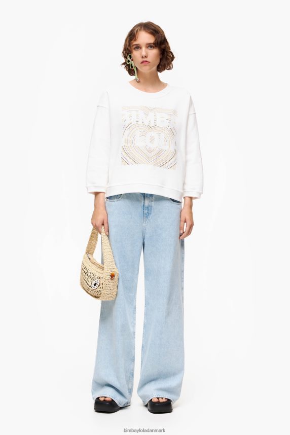 Bimba Y Lola sweatshirt med logotryk 46TD4J503elfenben