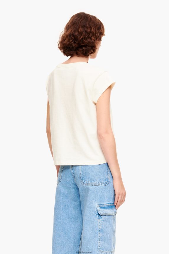 Bimba Y Lola blomstret logo t-shirt 46TD4J275ecru